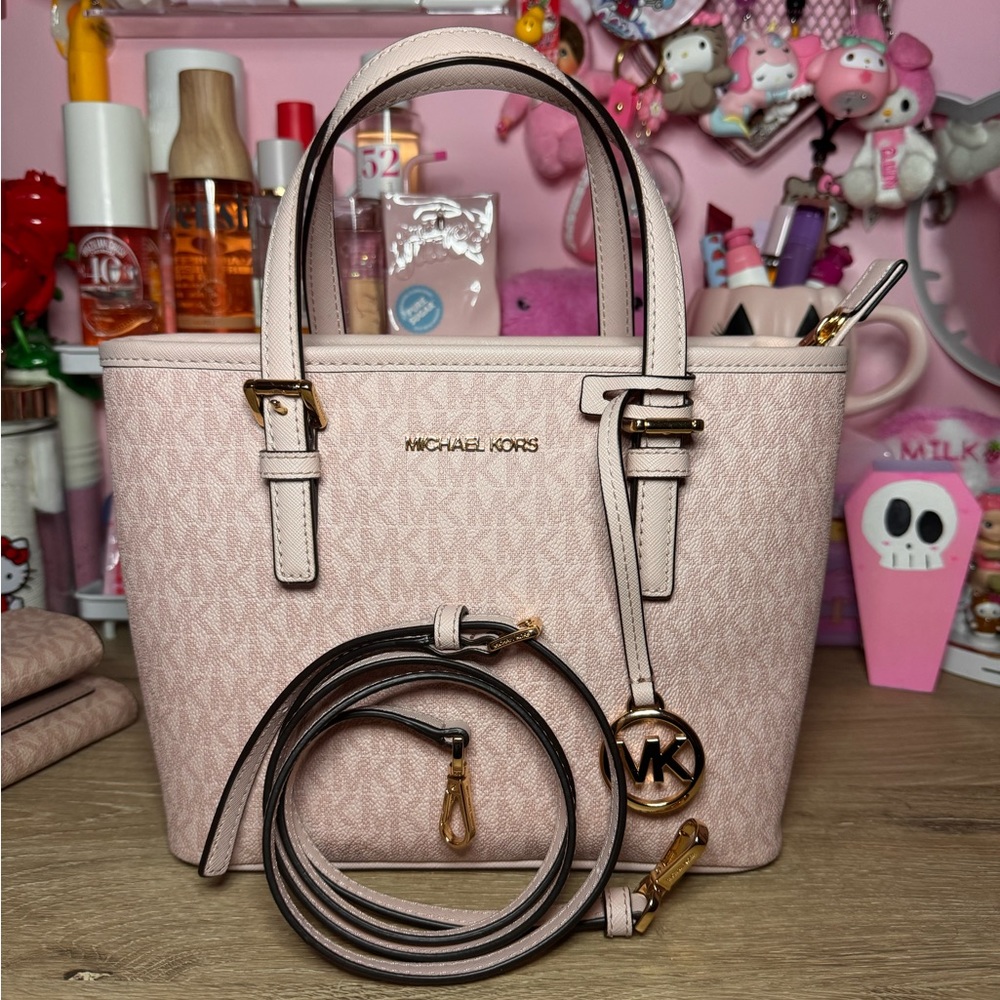 Michael Kors Jet Set Extra Small Tote - Pink signature print